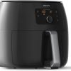 Limited time special price ฿119: Philips Premium Airfryer XXL, Reduced Fat Technology, 3 lb / 7 quart capacity, Rapid Air technology, Digital display, Keep Warm mode, 5 auto cook programs, HomeID app connection, Family-friendly size, Black (Model HD9650/96)
